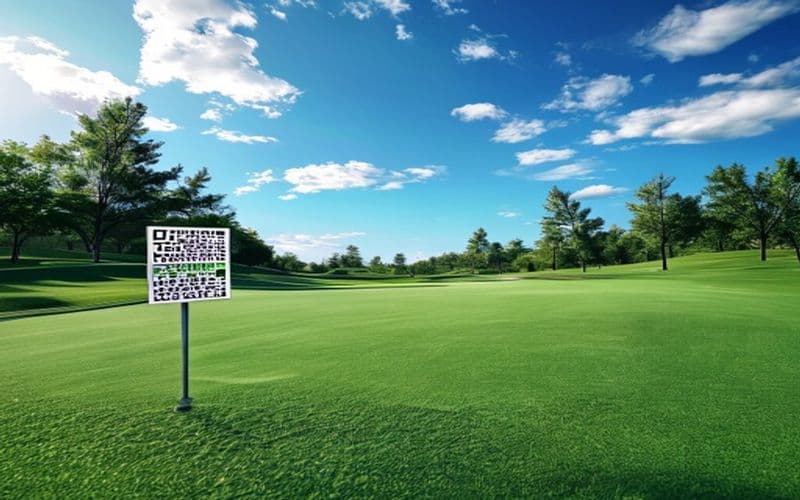 QR code at golf course first tee